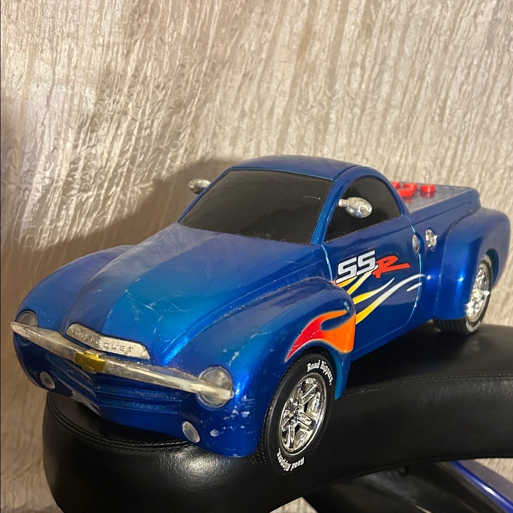 Blue Toy Car with Flames
